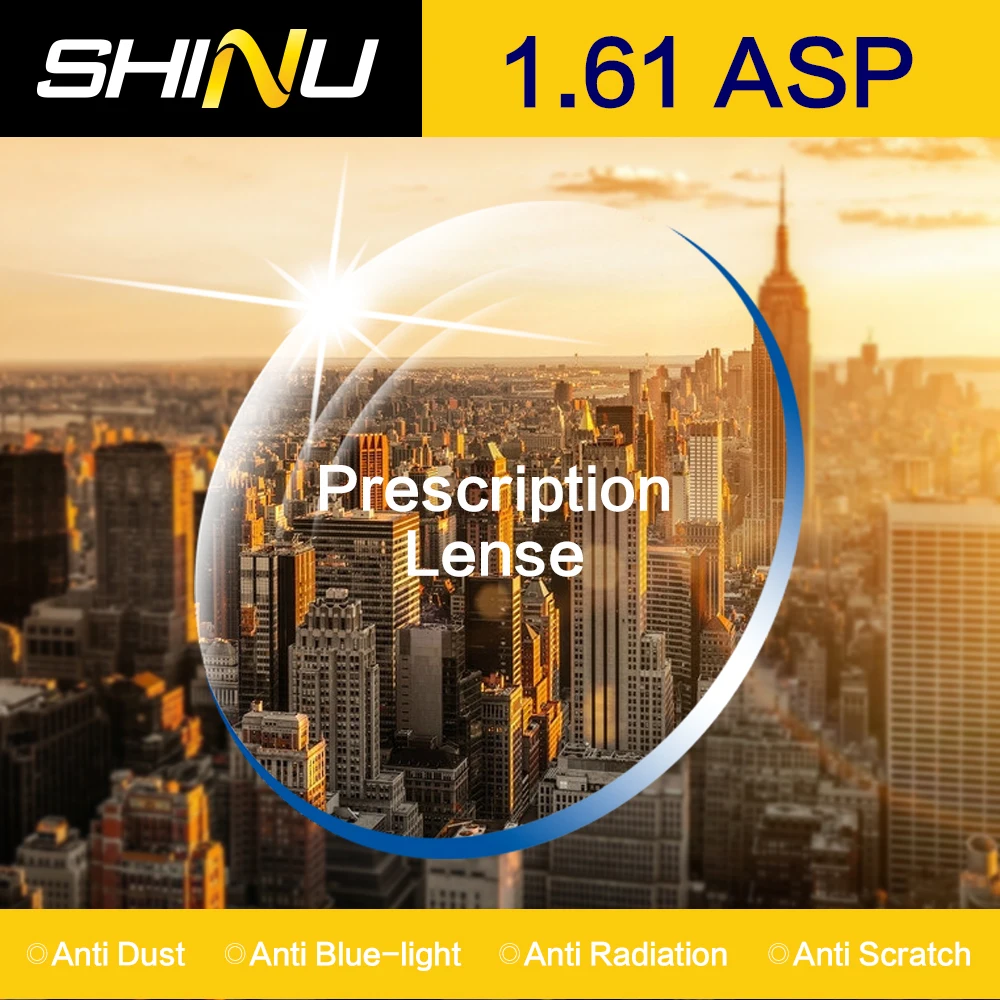 SHINU Customized 1.56-1.74 Prescription Glasses Lenses Ultra Thin Aspheric  Resin Eyeglasses Lenses For Myopia Hyperopia SH1001