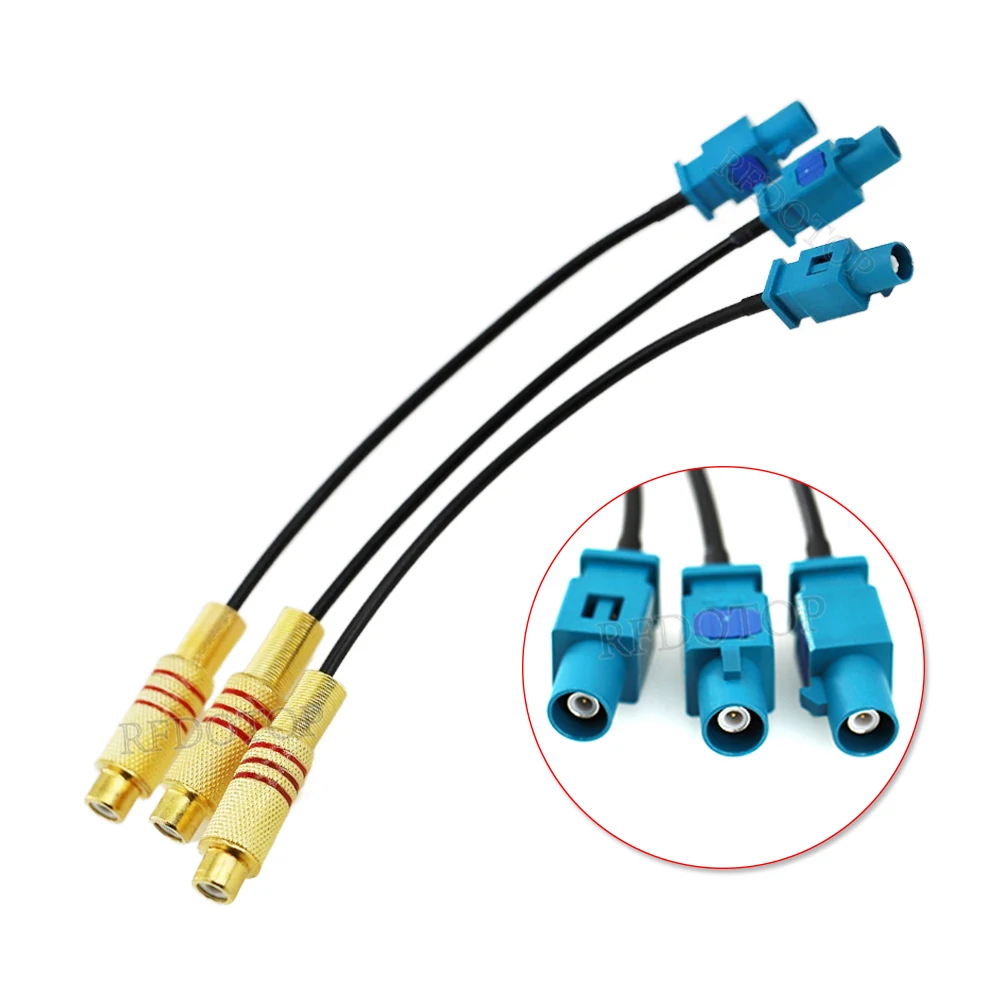 1Pcs RCA Male Plug to Fakra Z Male/Female Video Cable Adapter RG174 Pigtail Car Parking Reversing Rear View Camera Cable