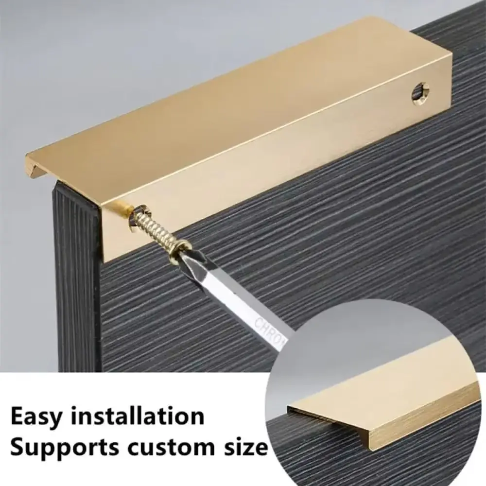 

Hidden Cabinet Pulls Drawer Knobs with Screw Long Furniture Handles Aluminum Alloy Kitchen Closet Cupboard Door Handle Hardware