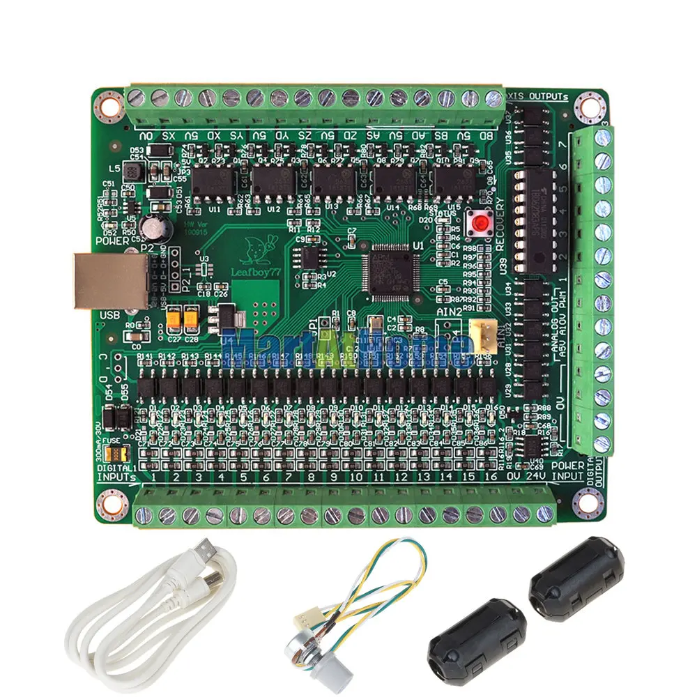 CNC 3/5 axis Mach3 USB Breakout Board Motion Control Card AKZ250-USB3-NPN(B) 500KHz High-speed Optocouplers Support 2 MPG