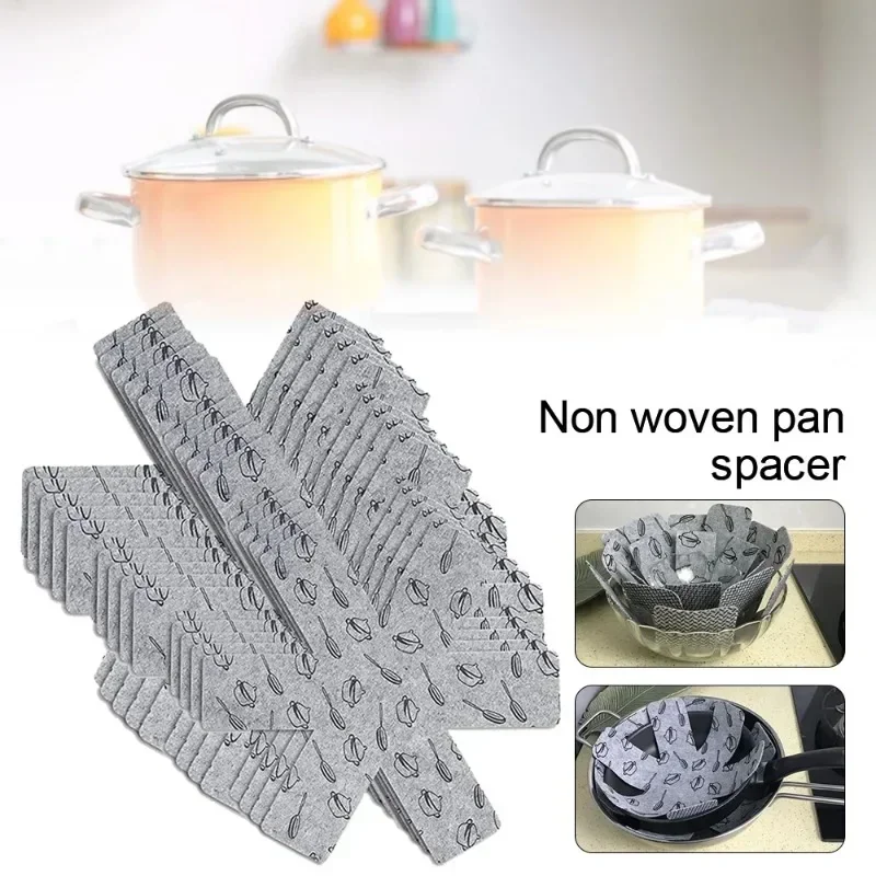 3Pcs/Set Kitchen Non Stick Pot Bottom Felt Protective Pad to Prevent Scratching Separate Surfaces for Cookware Heat Resistant