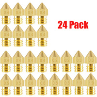 3D Printer Nozzles 24 PCS MK8 Extruder Nozzles 0.2mm 0.3mm 0.4mm 0.5mm 0.6mm 0.8mm 1.0mm for Makerbot Creality CR10 Ender 3 5