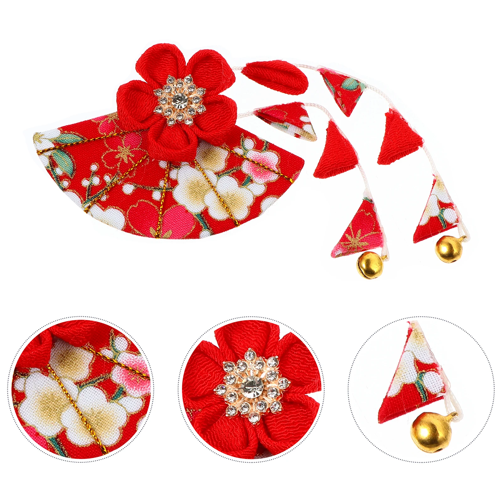 

1pc Tassel Hairpin Fabric Flower Clip Water Alloy Kimono Yukata Bridal Hairstyle Accessory Portable Practical