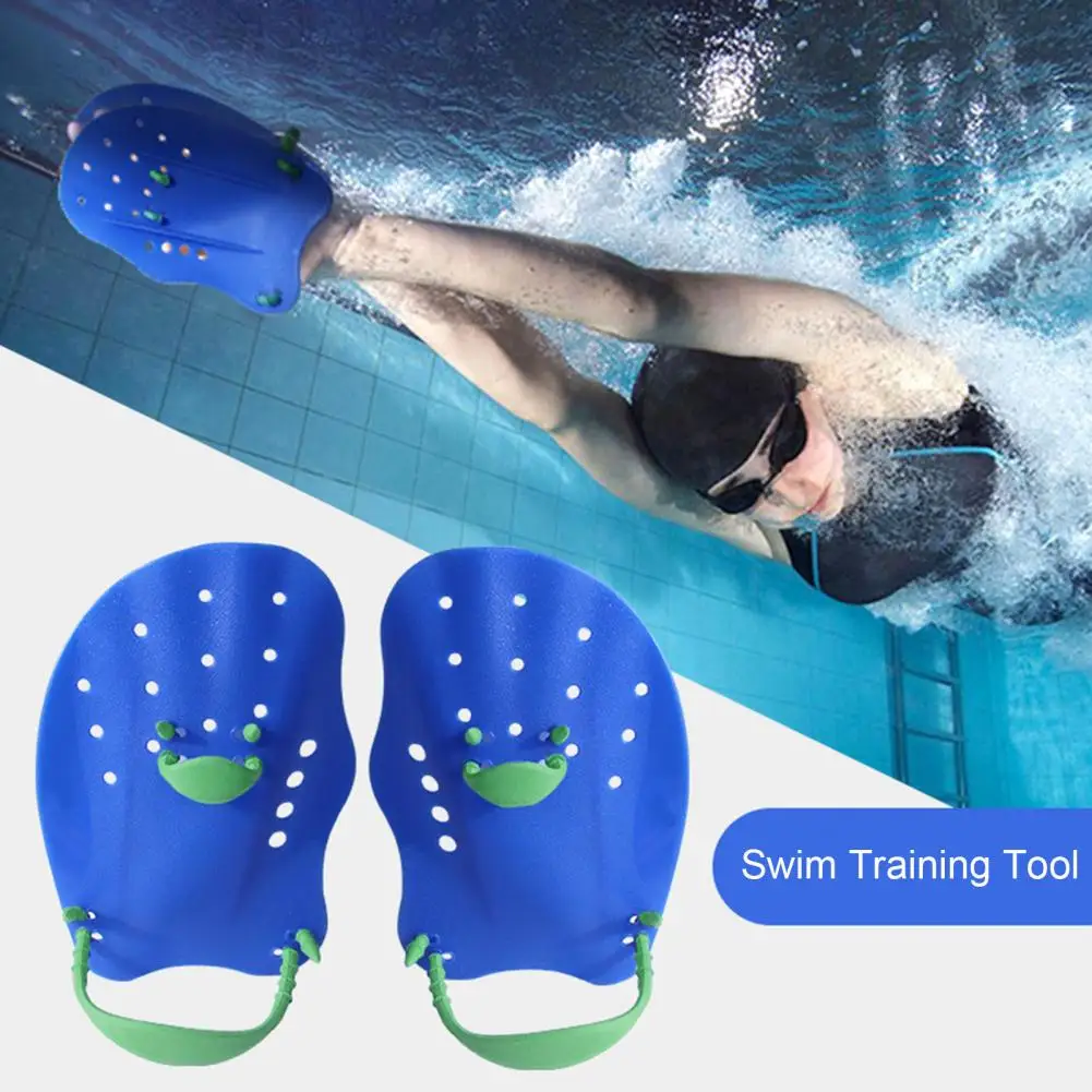 Swimmer Fins Ultralight Swim Training Hand Paddles for Children Ergonomic Shape Diving Aid Tool with Strap Beginner for Kids