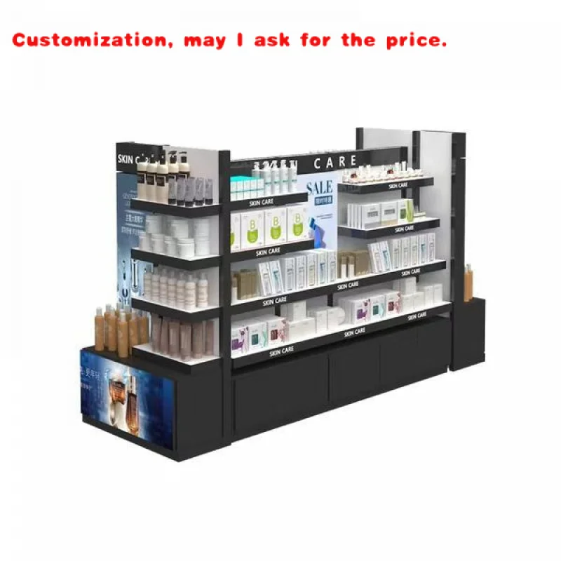 custom.Supermarket Shelf Display Rack Convenience Store  Middle Island Makeup Rack Multi-Layer Rack Gondola Display