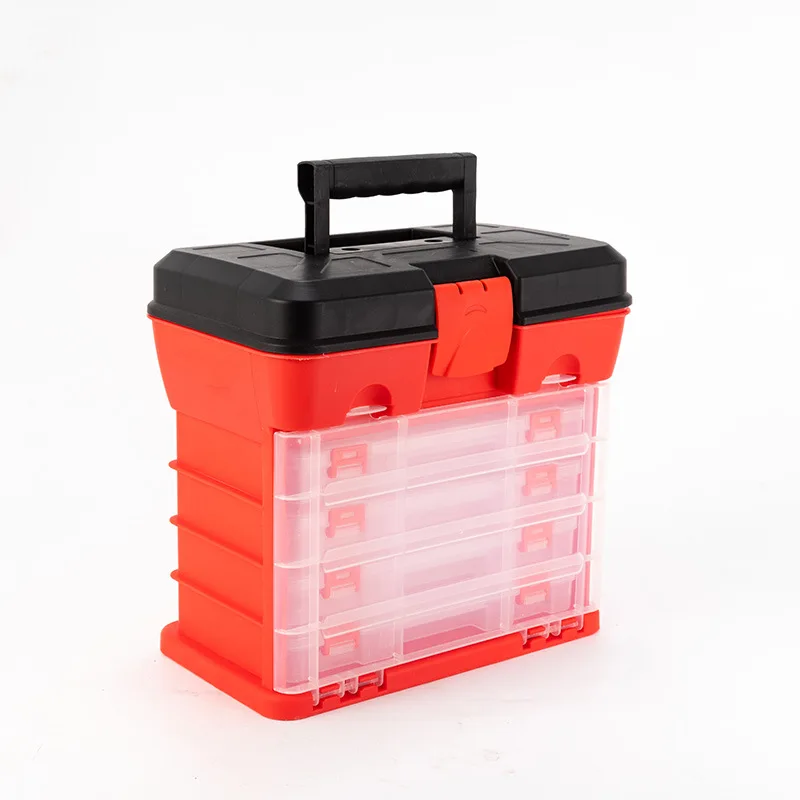 Portable Toolbox Outdoor Tool Case Screw Hardware Plastic Storage Box Tool Box Black Handle Portable Toolbox