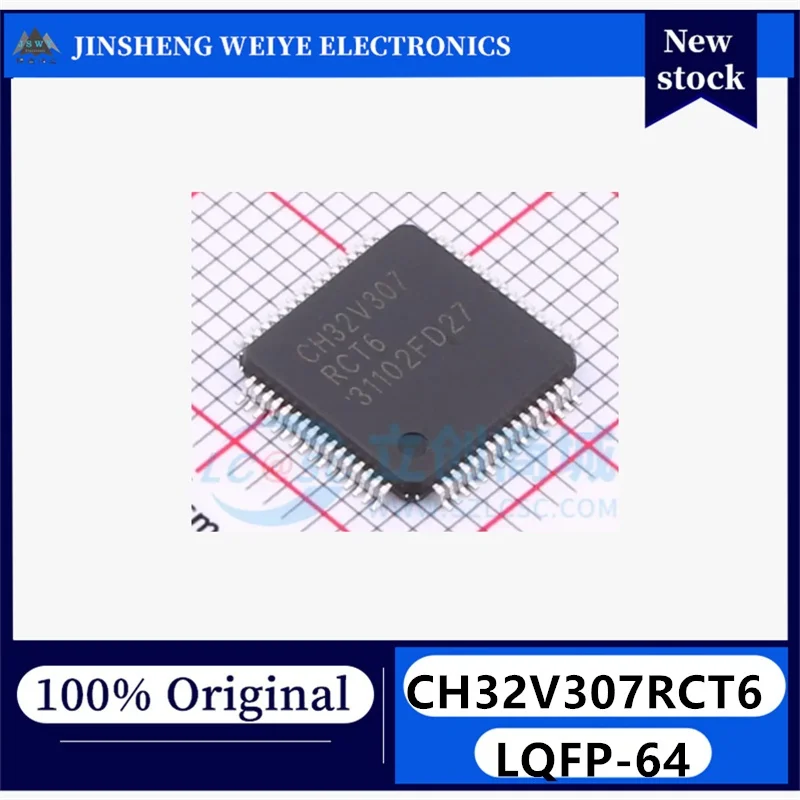 (1/10 piece) Original CH32V307RCT6 CH32V307 LQFP-64 RISC-V core 32-bit microcontroller MCU in stock