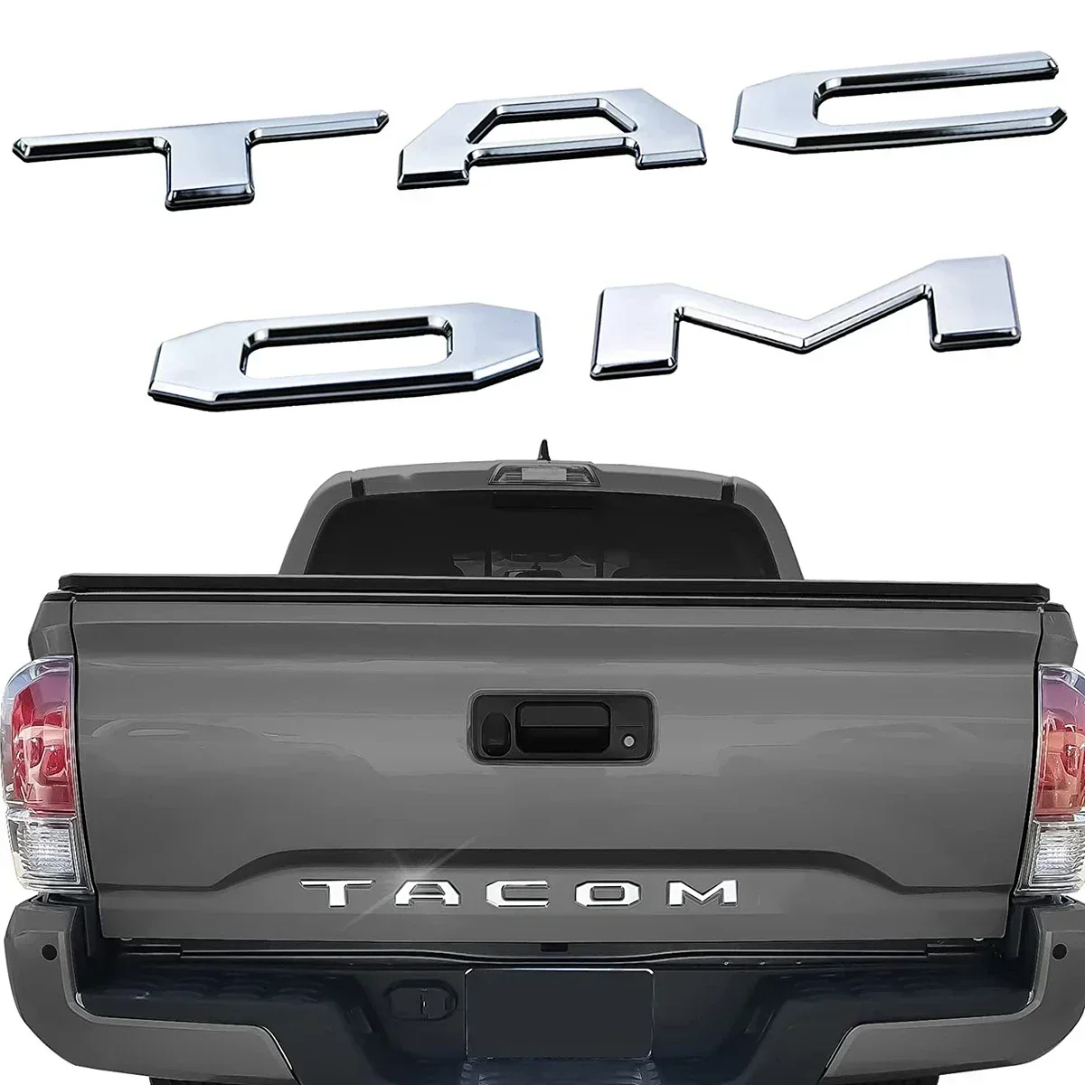 Car Tailgate Inserts Letters Raised Rear Emblems Decal Stickers Adhesive For Toyota Tacoma Pickup Truck Decorations Accessories