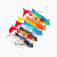 Señuelo de pesca de 75mm y 85mm, cebo Artificial que se hunde, cabeza de plantilla de cola en T rizada, cebo suave, productos de goma para Lucio, 1 ud.