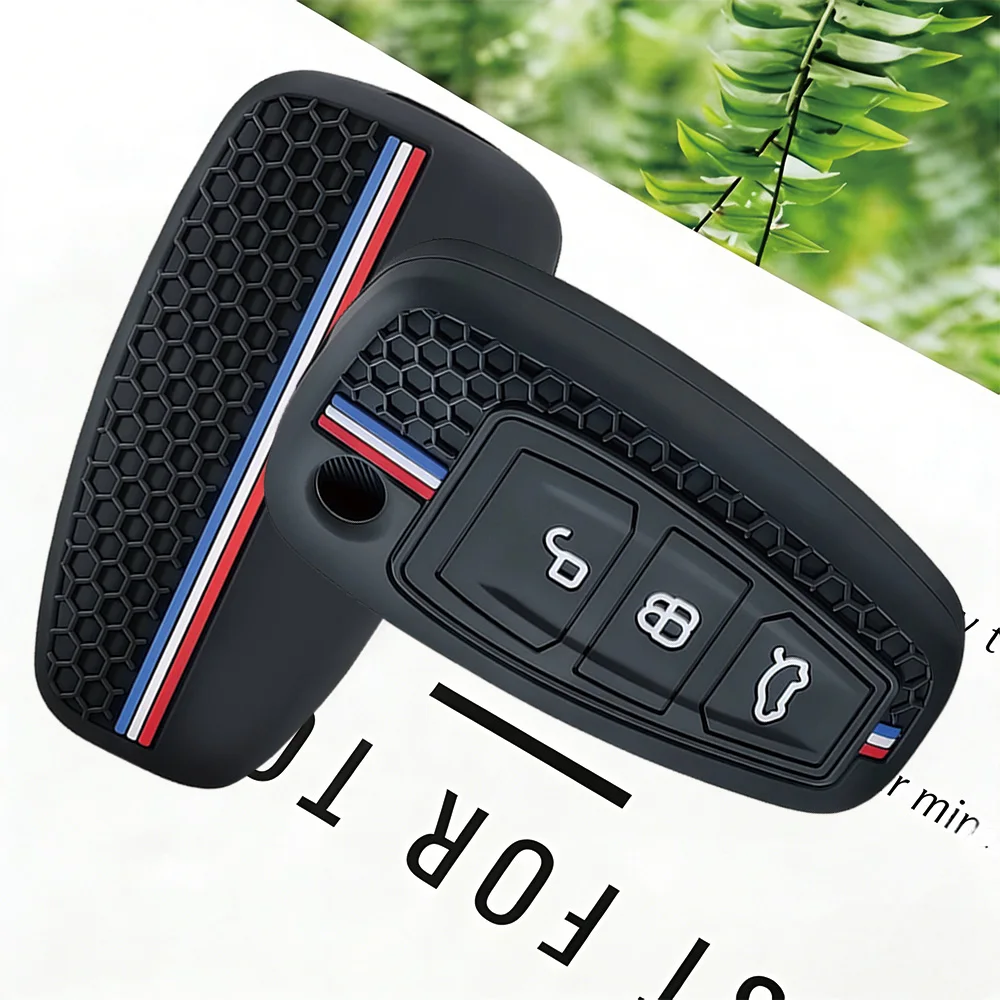 Silicone Key Case Cover For Ford Ranger C-Max S-Max Focus Galaxy Mondeo Transit Tourneo Custom Keyless Fob Shell Protector