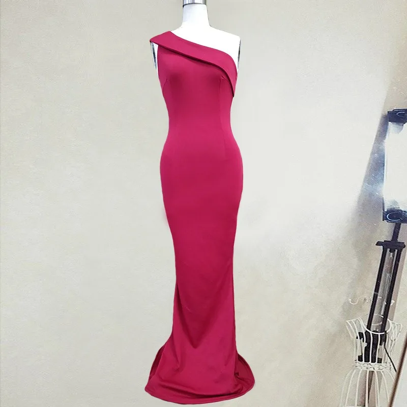 Vestidos de baile de cetim com fenda lateral, Vestidos de festa, Gala, Sereia, Um ombro