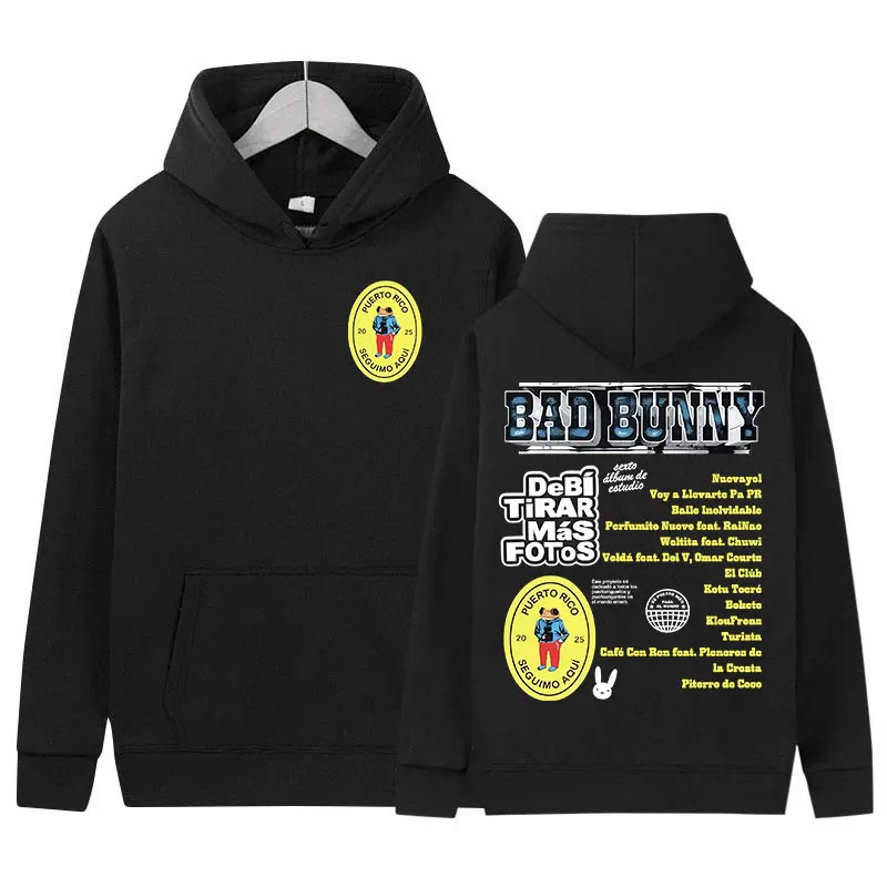 Rapper Bad Bunny Tour Album 2025 Hoody Debi Tirar Mas Fotos Funny Graphic Sweatshirt Mens Women Casual Style Long Sleeve Hoodies