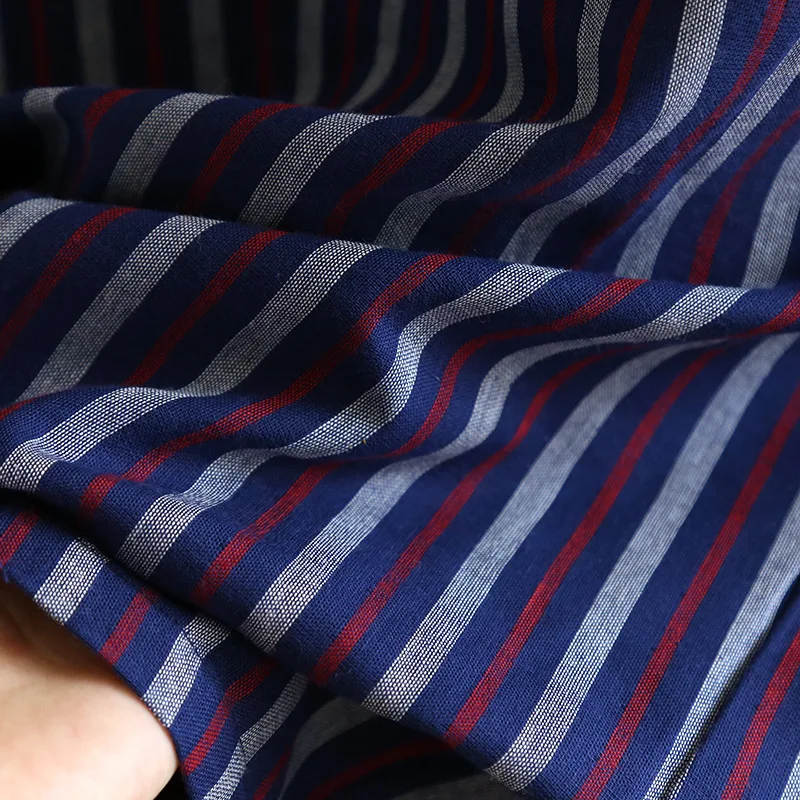 Blauw Rood Gestreept Bedrukt Gewaad Voor Mannen 100% Katoen Kimono Mannen Badjas Voor Lente Herfst 100% Katoen Lange Stijl Mannen Kimono Gewaad