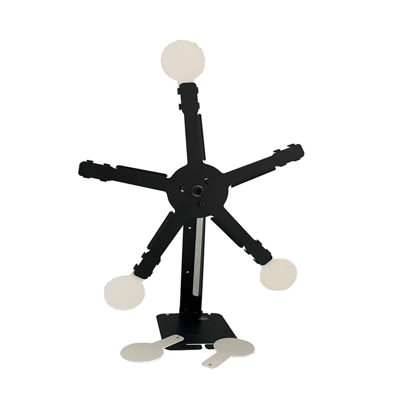 Resetting Rotate The Metal Shooting Target Stand With 5 Steel Plates For Pistol Airsoft BB Guns Targets Stand Kit Black