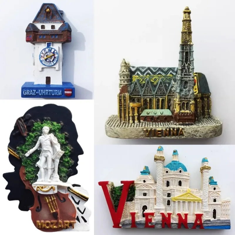 Austria Fridge Stickers Vienna Stephasdom Schloss Schönbrunn Sisi Kleinwalsertal Innsbruck Ischgl Souvenirs Fridge Magnets Gifts