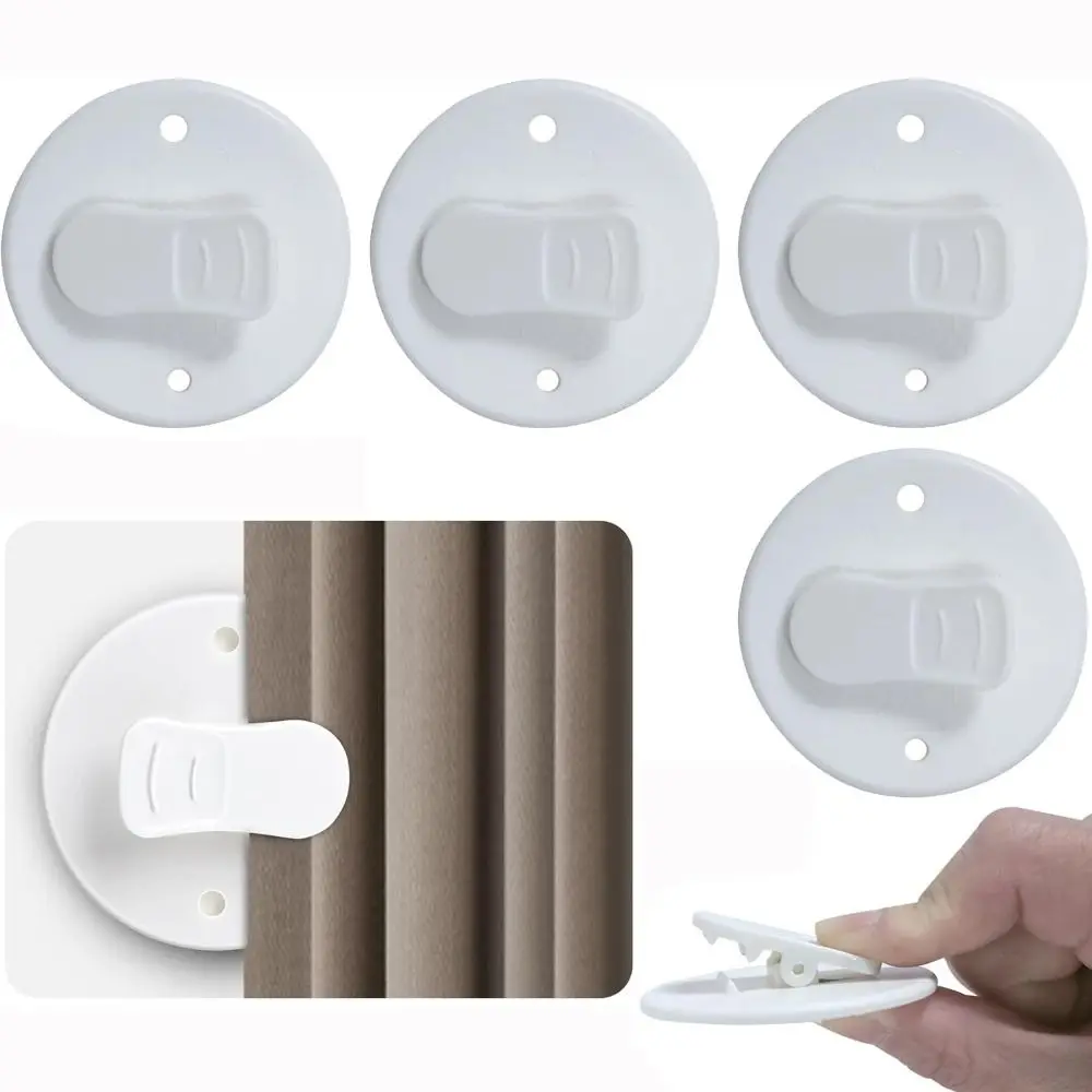 New Self Adhesive Shower Curtain Clips Waterproof White Curtain Fasteners Plastic Material Curtain Clips Home Shower