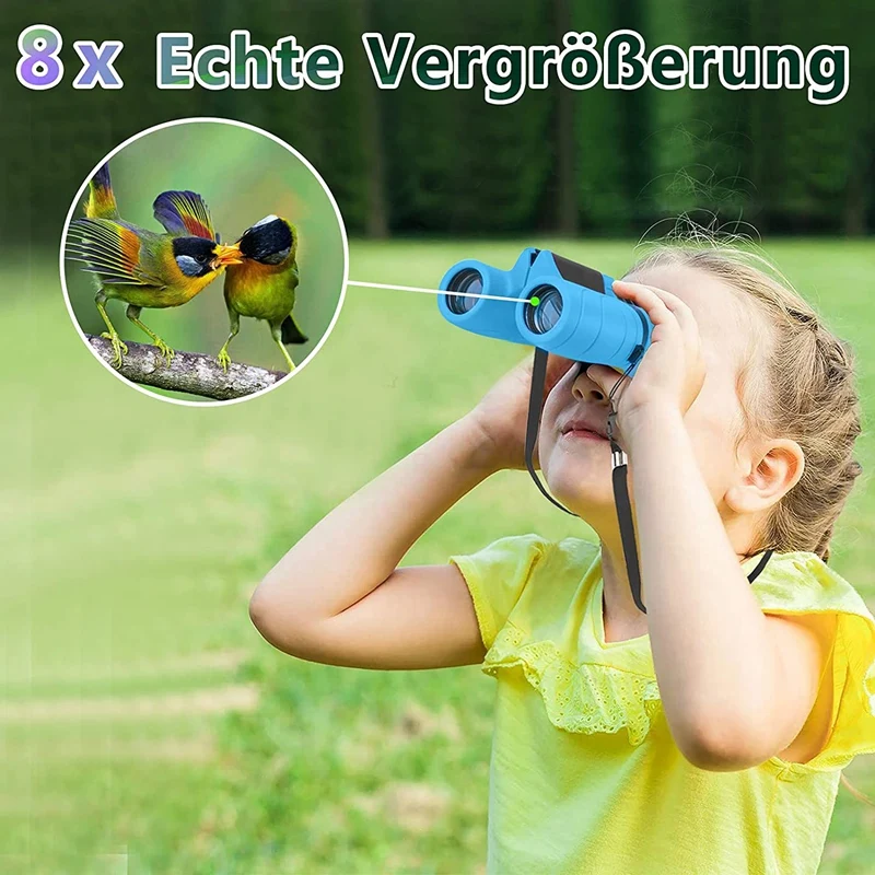 Binoculars For Kids High-Resolution 8X21 Small Compact Toy Binoculars For Bird Watching Hiking Camping Exploration