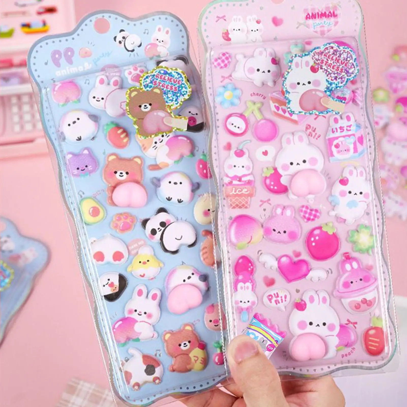 

Creative Animals Party Soft Puffy 3D Stickers Scrapbooking Diy Journal Stationery Sticker Deco School Office Supplies