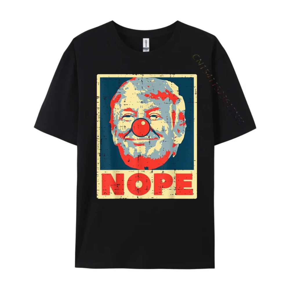 Nope Anti Trump Clown Vintage Retro Impeach No Donald 2025 T Shirt Men 100℅ Cotton Men's Cotton T-Shirt