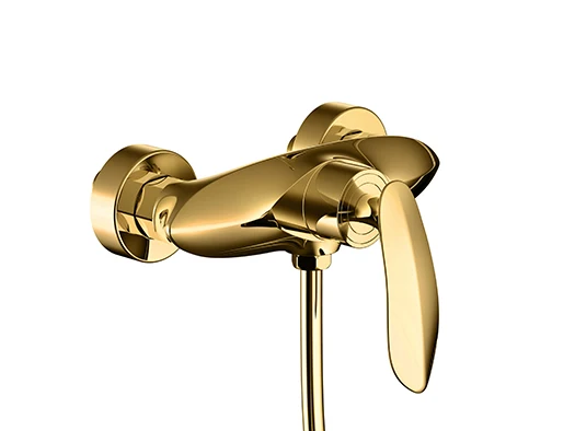 Hotel brass wall-mounted single-handle shower faucet for bathroom hot and cold water mixer with rain spray pattern brushed finis