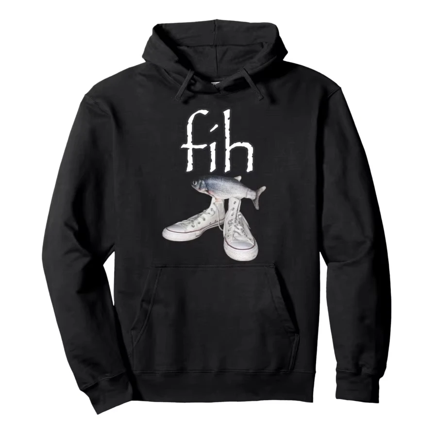2027 Fih Shoes Fish Funny Misspelled Fish Meme Hoodie Men Women Pullover Streetwear Soft Casual Sweatshirt Tops