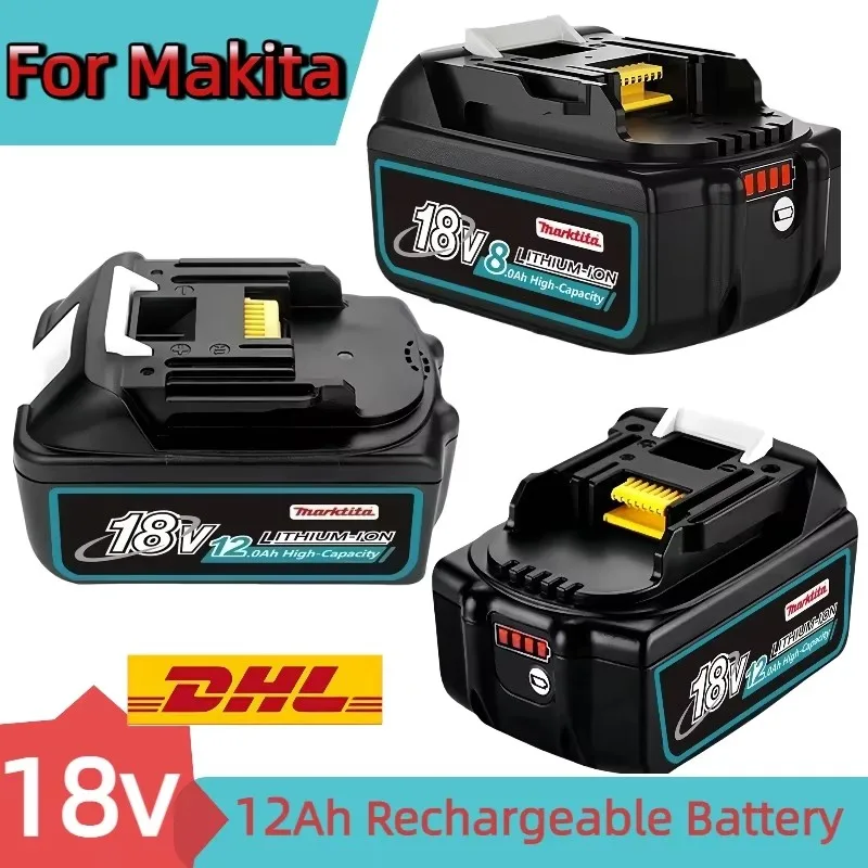 

For Makita100% Original Rechargeable Power Tool Battery 12Ah 18V BL1850 BL1840 BL1860 BL1830，Replaceable LED Lithium-ion