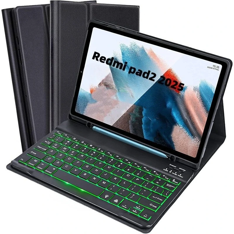 For Xiaomi Redmi Pad 2 11 Inch 2025 With Backlit Keyboard Detachable Leather Keyboard Case Cover For Redmi Pad 2 2025 11 Inch