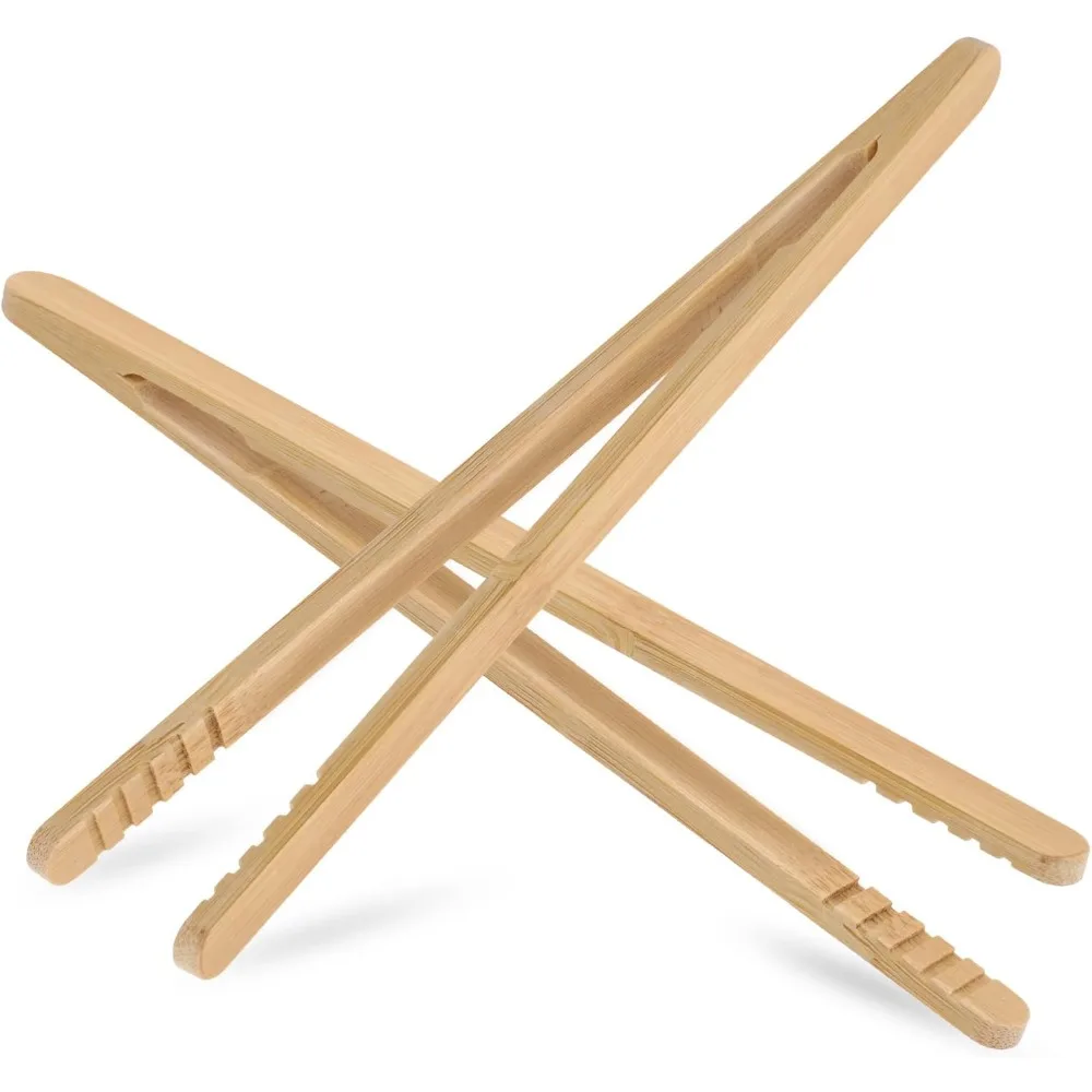 

2 Pcs Bamboo Toaster Tongs - Reusable Wooden Tongs, 7 Inch Long, for Candy, Pickle, Waffle, Sandwich, Kitchen Grabber Tool