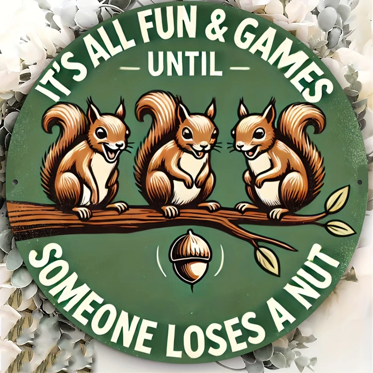 2D Flat 1pc Decorative Sign, 1pc Fun Squirrel Wall Decor - 