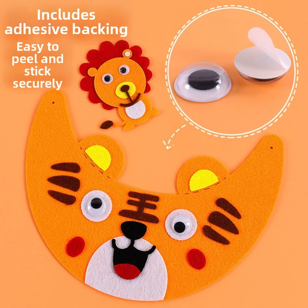 50/100pcs/bag High Quality 3D Dolls Activity Eyes DIY Plastic Wiggling Moving Eyes With Adhesive Backed with Eyelashes Eyes