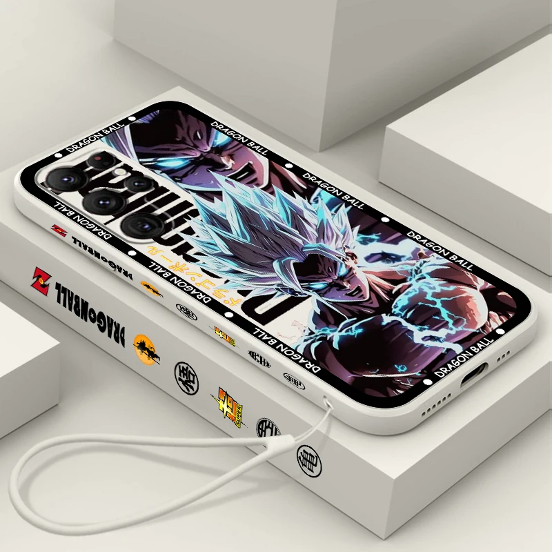 

D-Dragon Ball Goku Fashion Liquid Left Rope For Samsung Galaxy S24 S23 S22 S21 S20 FE S10 Ultra Plus Lite 5G Cover Funda