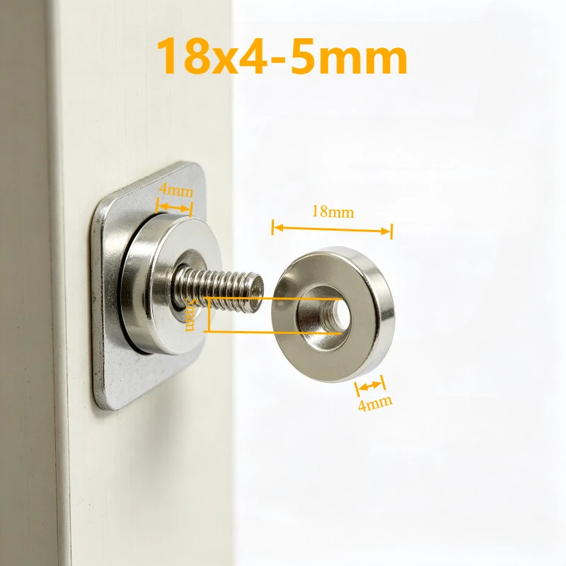 18x4-5mm N35 Countersunk Neodymium Magnet Round Disc 18*4mm Hole 5mm Magnet for DIY Craft Industrial Office Use 18*4-5mm