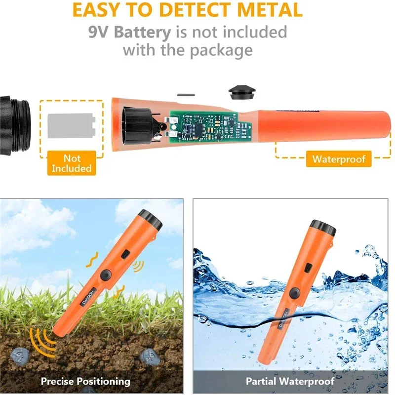 Detector de metais portátil impermeável, Pinpointing Rod, GP-Pointer, Metal Gold Detector, Tester para Coin, IP66