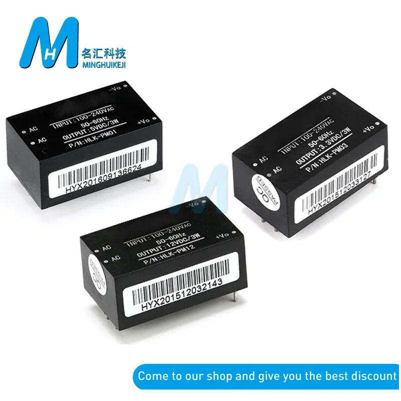 HLK-PM01 HLK-PM03 HLK-PM12 AC-DC 220V to 5V/3.3V/12V mini power supply module,intelligent household switch power module UL/CE