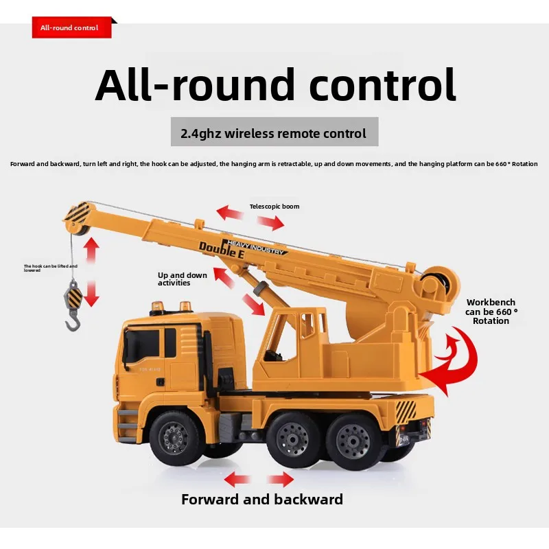 Camión doble águila 1/20, coche de Control remoto, grúa Rc, modelo de vehículo de ingeniería, grúa eléctrica, coche de juguete, regalo para niños y hombres