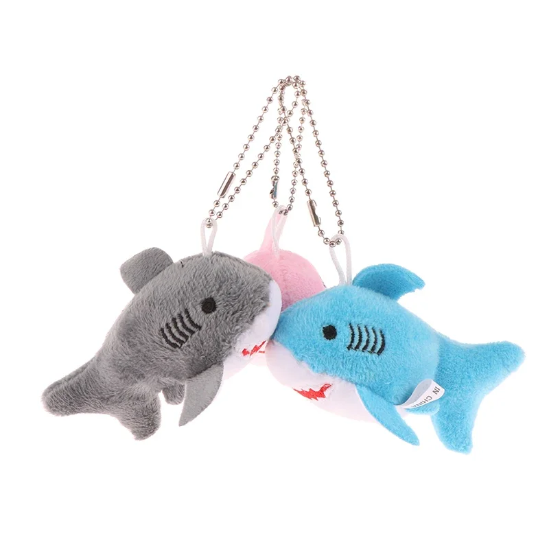 Cute Shark Plush Doll Toys Keychain Pendant Cartoon Ocean Animal Small Shark Soft Stuffed Keyring Backpack Charms Bag Decor Gift