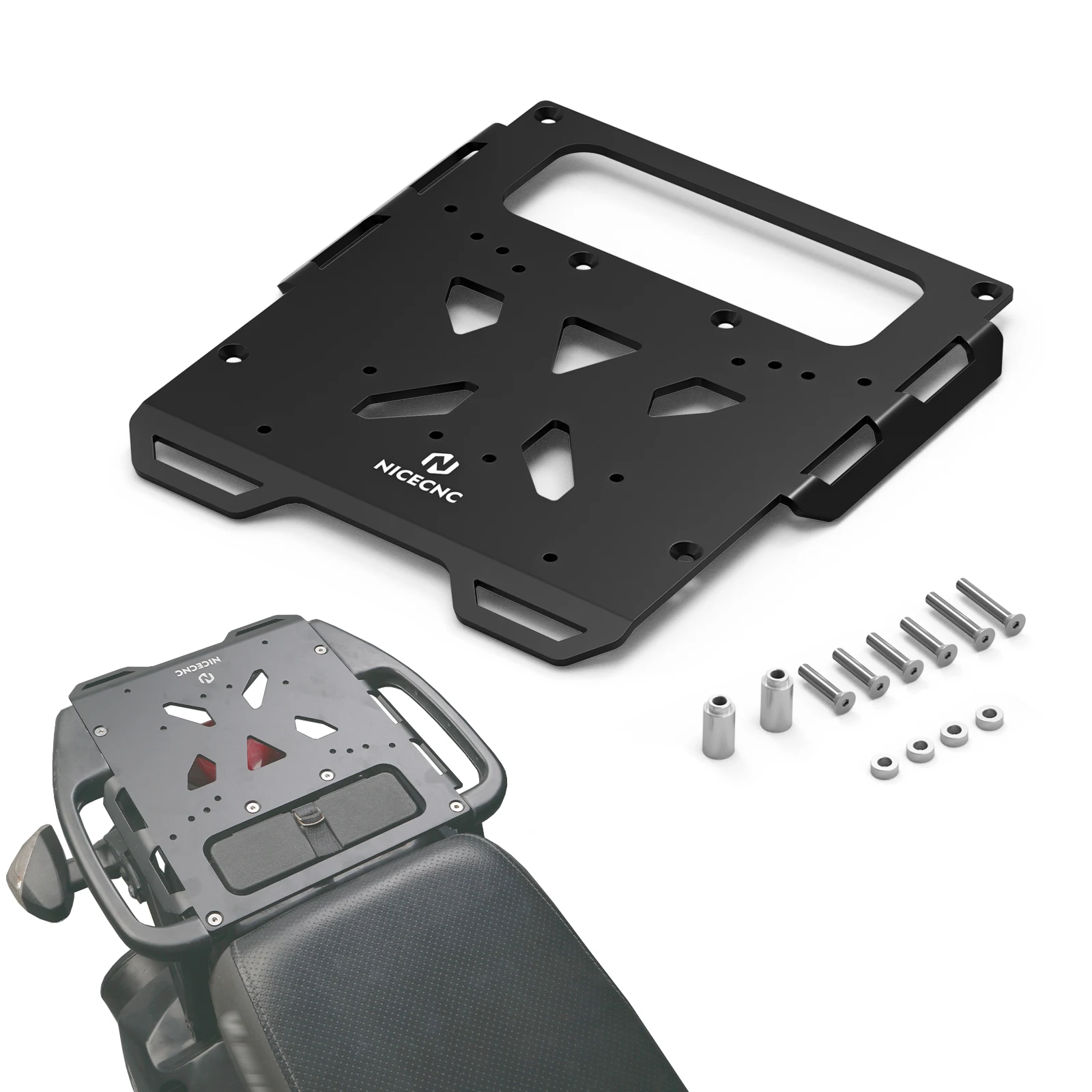 

Motorcycle Aluminum Rear Luggage Rack Plate for Kawasaki KLR 650 KLR650 08-18 KLR650 Tail Rackless Bags Strapping Bracket