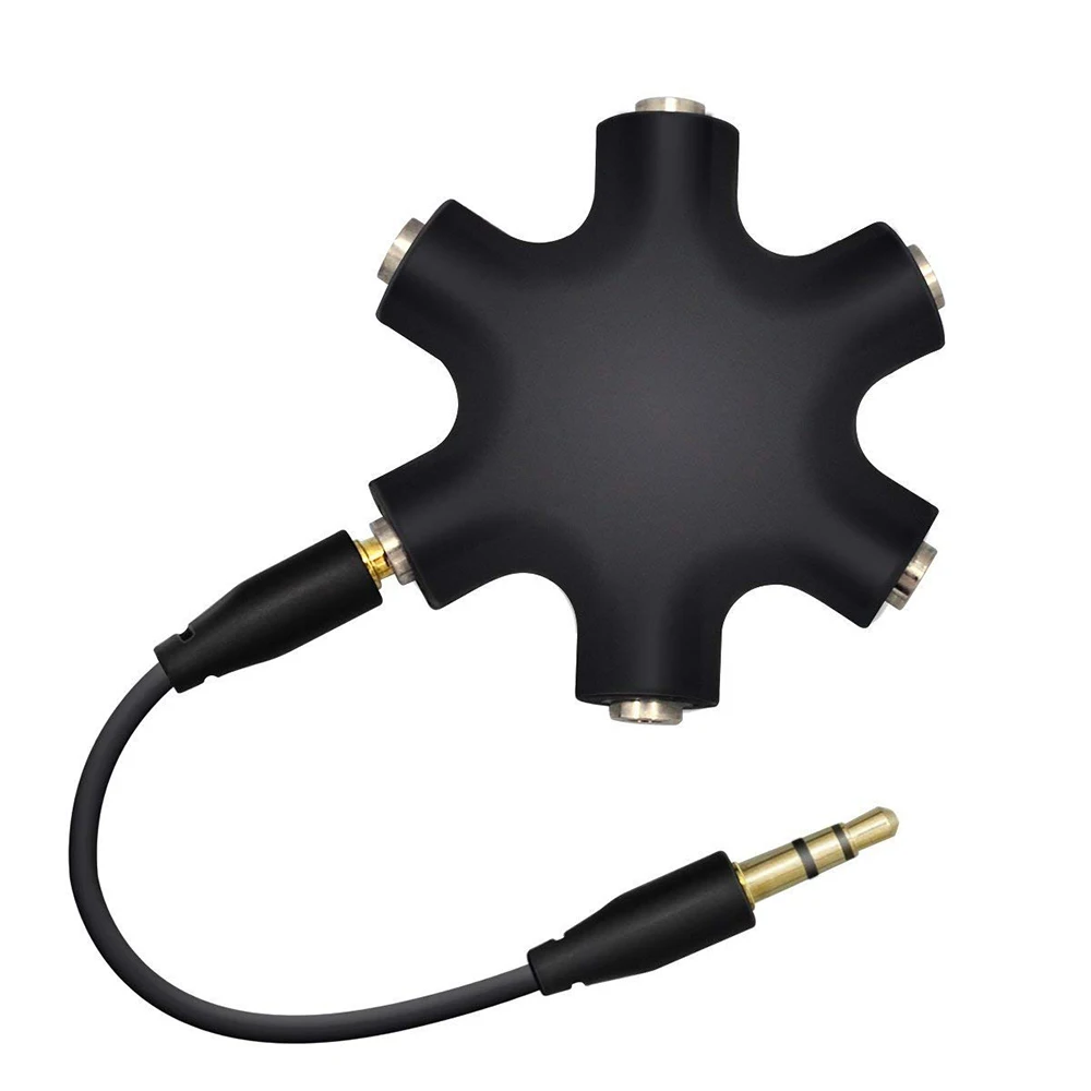 3.5mm Earphone Audio Splitter 1 Male To 1 2 3 4 5 Female Cable Stereo Headset Extension 5 Way Port Aux Music Sound Output Cables
