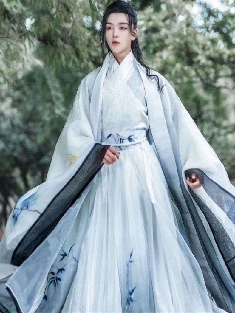 Original Hanfu male style Chinese style large-sized Hanfu ancient costume role-playing chivalrous hero Chinese folk Hanfu