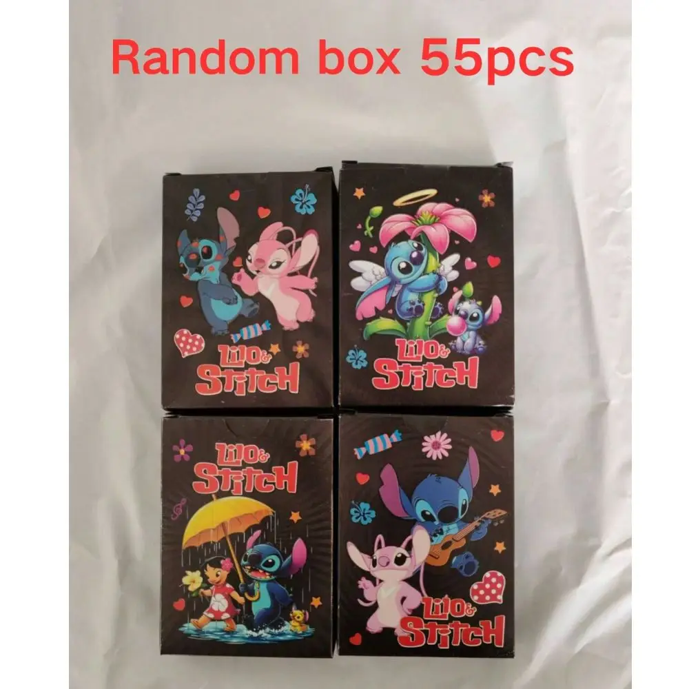 55 шт., карты Lilo & Stitch с золотой фольгой, Disney Stitch, серебро, Радуга, черная серия, боевой тренер, карточные игры, игрушки, подарок на день рождения