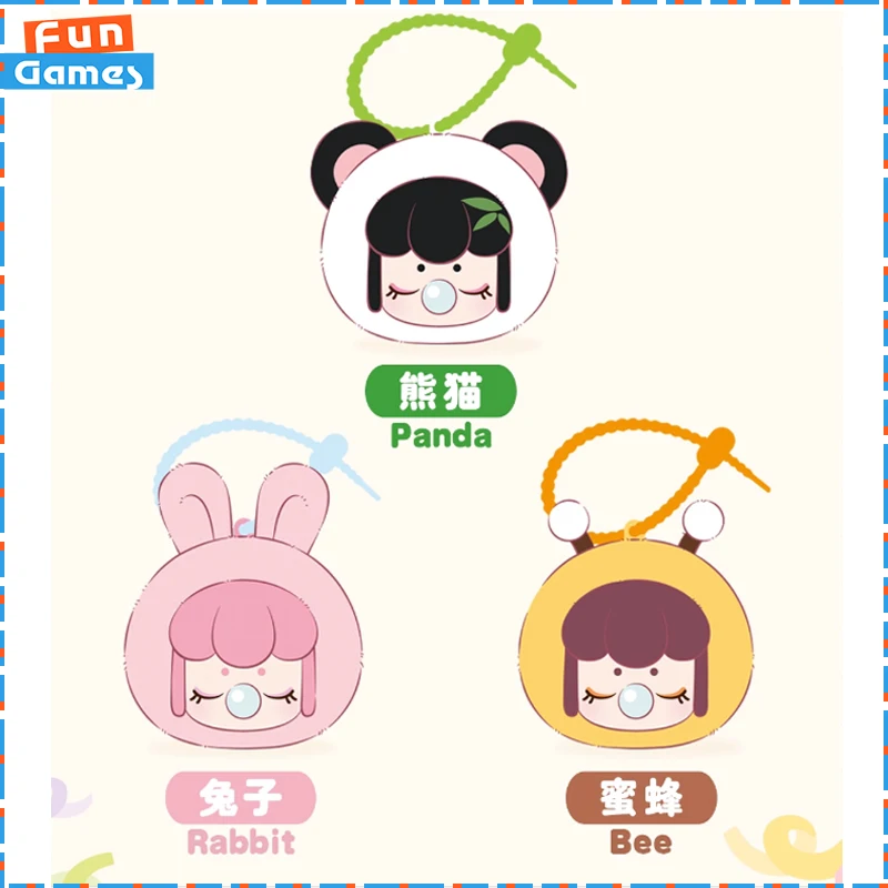 New Baby Rongrong Party Series Silica Gel Earphone Bags Pendant Anime Figures Bag Ornament Custom Collectible Toys Birthday Gift