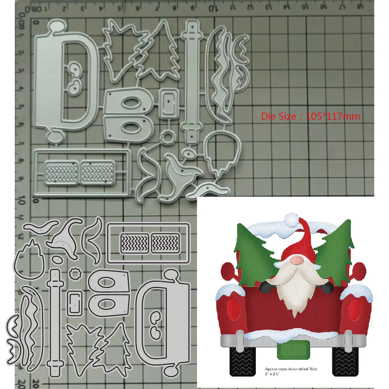 2023 New Metal Cutting Dies Santa Claus car Decoration Diy Scrapbook Paper Craft Knife Mould Blade Punch Stencils Dies