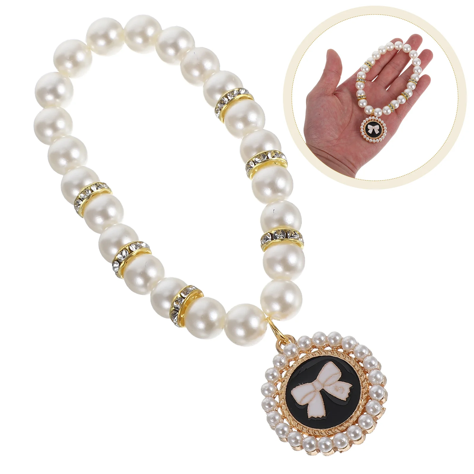 

Heart-shaped Pet Pearl Necklace Dog Collars Abs Necklaces For Medium Dogs Cat Jewelry