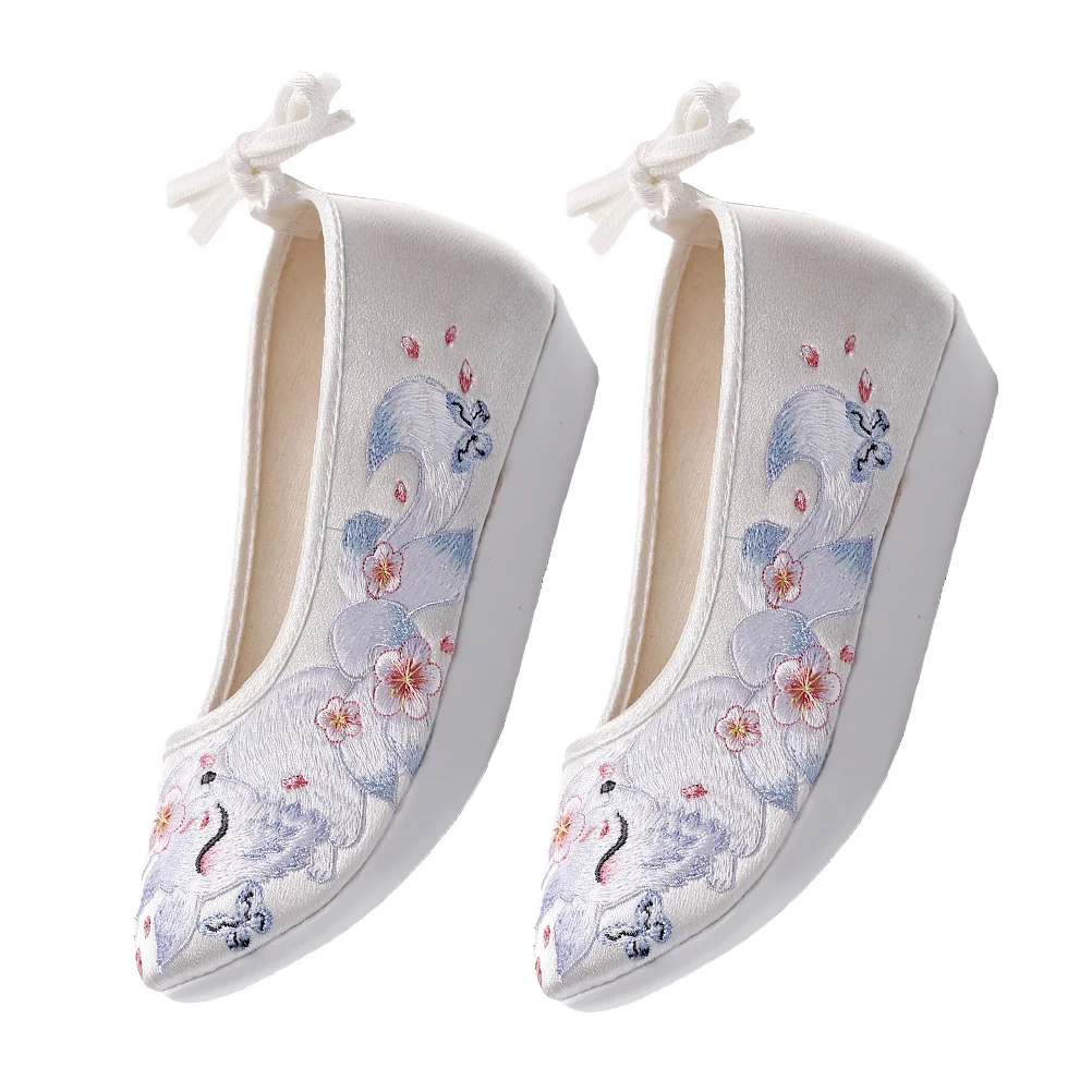 

Dressy Wedge Sandals for Women Hanfu Embroidered Shoes Ethnic Girls Women's Flat