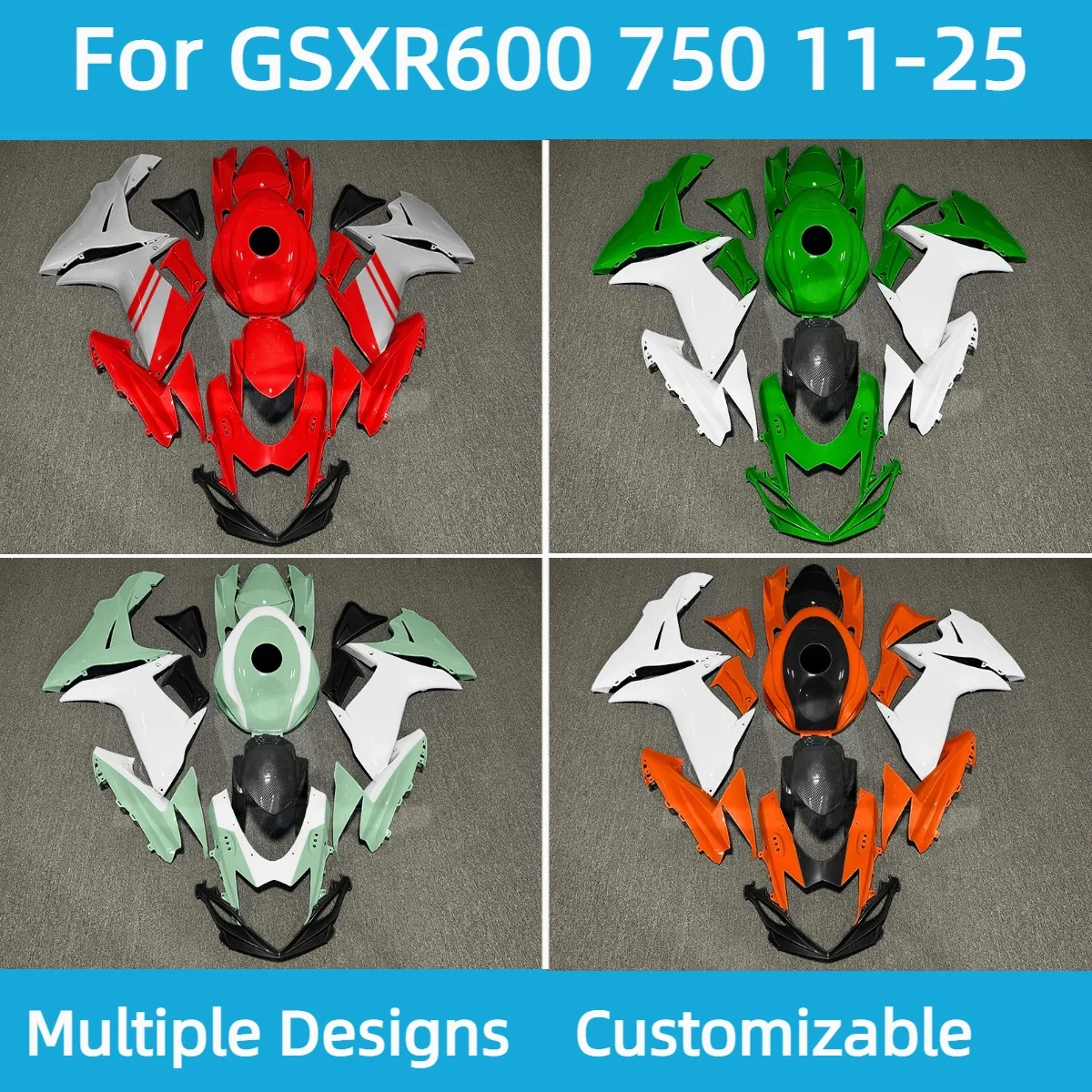ABS Bodywork Fairing Kit for GSXR600 GSXR750 2011-2025 L1-M3 C3 Injection Molded Fairings Full Cover Casings Shield