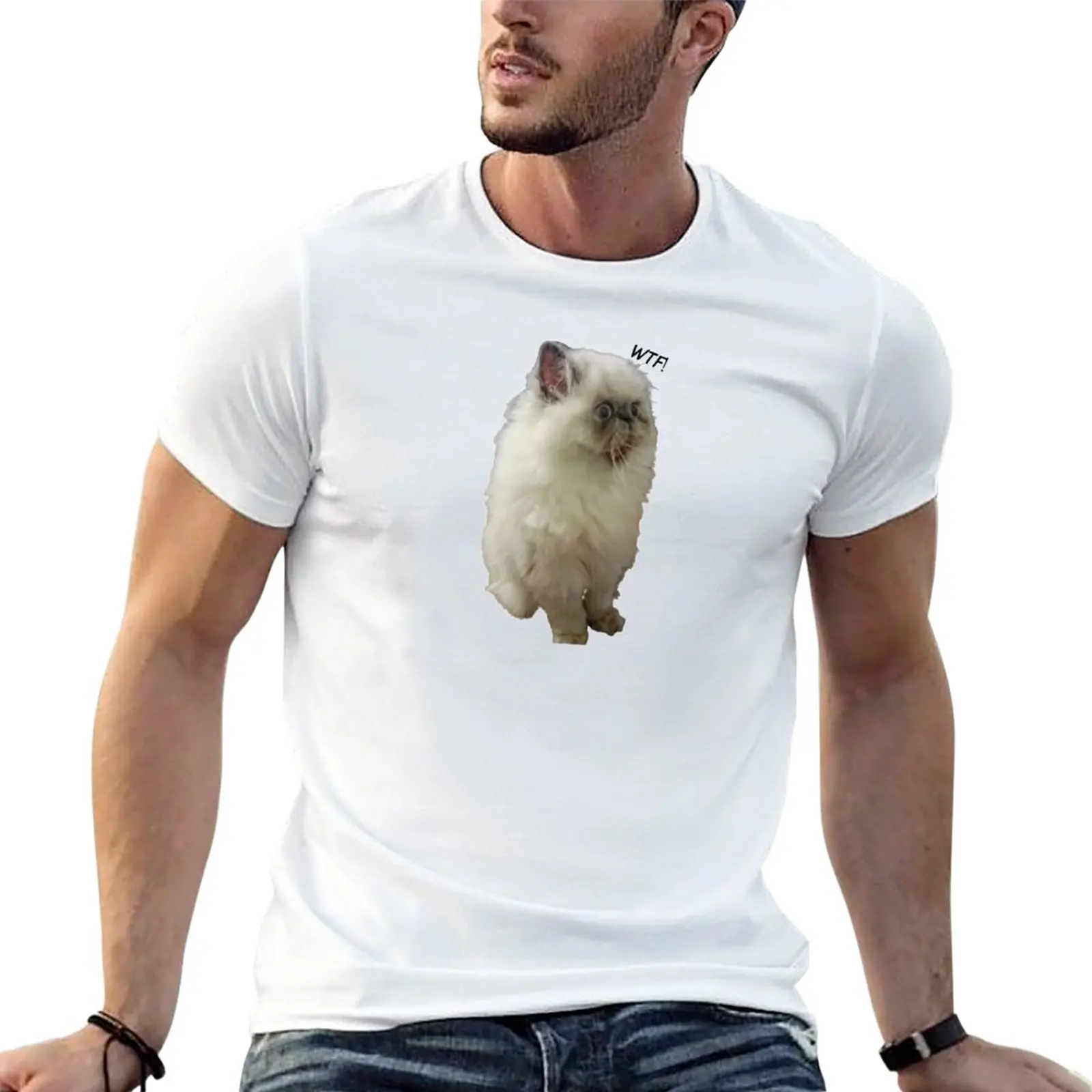 WTF! Himalayan Cat T-Shirt oversized t shirts sweat shirt funny t shirt plus size tops plain t shirts men