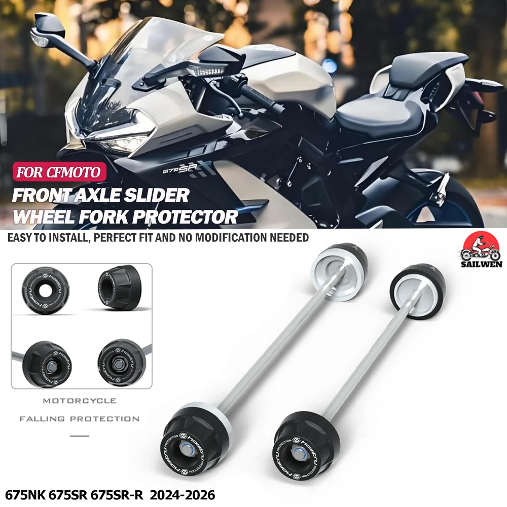 Fit For CFmoto 675NK/675SR/675SR-R Motorcycle Accessories Front & Rear Axle Fork Crash Sliders Wheel Protection