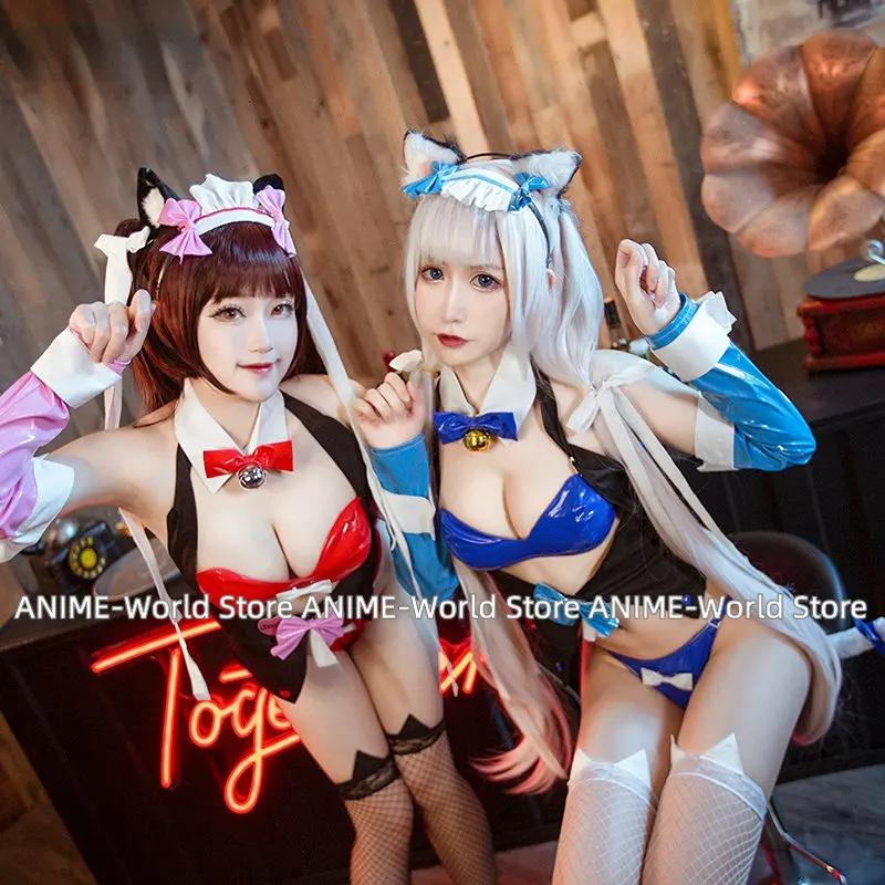 

Костюм для косплея Chocola Nekopara, ванильный Банни, девушка, кот, женский сексуальный комплект, новинка, искусственная кожа, подарок на Хэллоуин