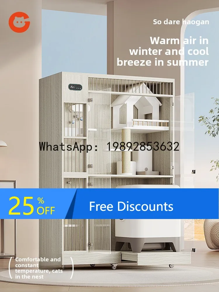 AB Smart Cat Villa Home Indoor Cat Cage Winter Warm Cat Nest All Seasons