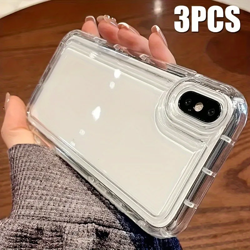 3 Stück Minimalistische Premium Transparente Stoßfeste Handyhülle für iPhone 18 17 Air 16 15 14 13 12 11 Pro Max Plus XS XR X 17E Cover – Detail 5